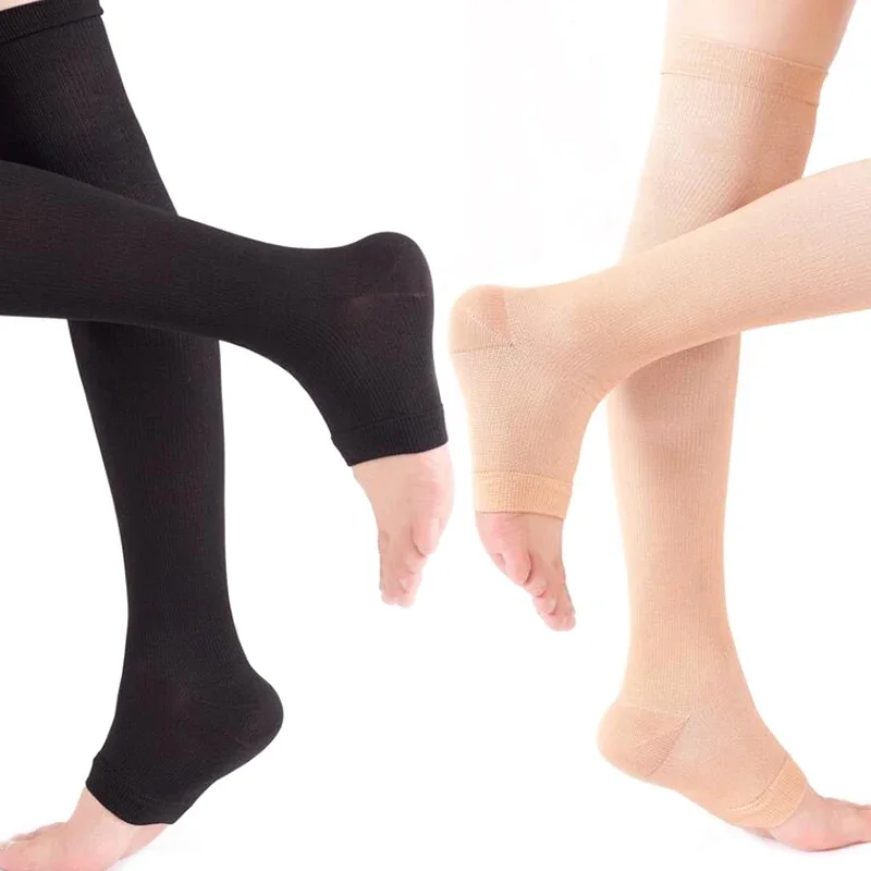 Knee Sleeve Compression - 1 Pair Toe to Knee Compression