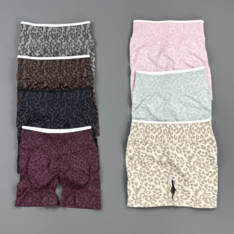 Yoga Fitness Gym - HISTELLO Gym Shorts Leopard Print Women