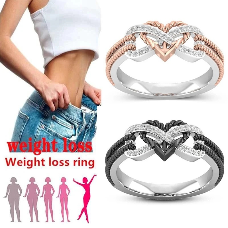 Yoga Fitness Gifts - Black Rose Gold Color Heart Rings