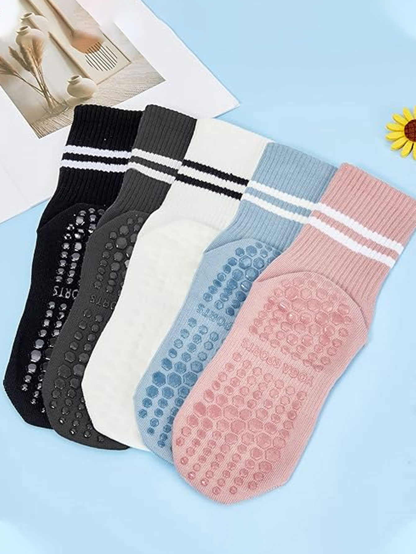 3 Pairs of Yoga Socks, Non-Sli - Speed Skipping Rope ulasan dan harga