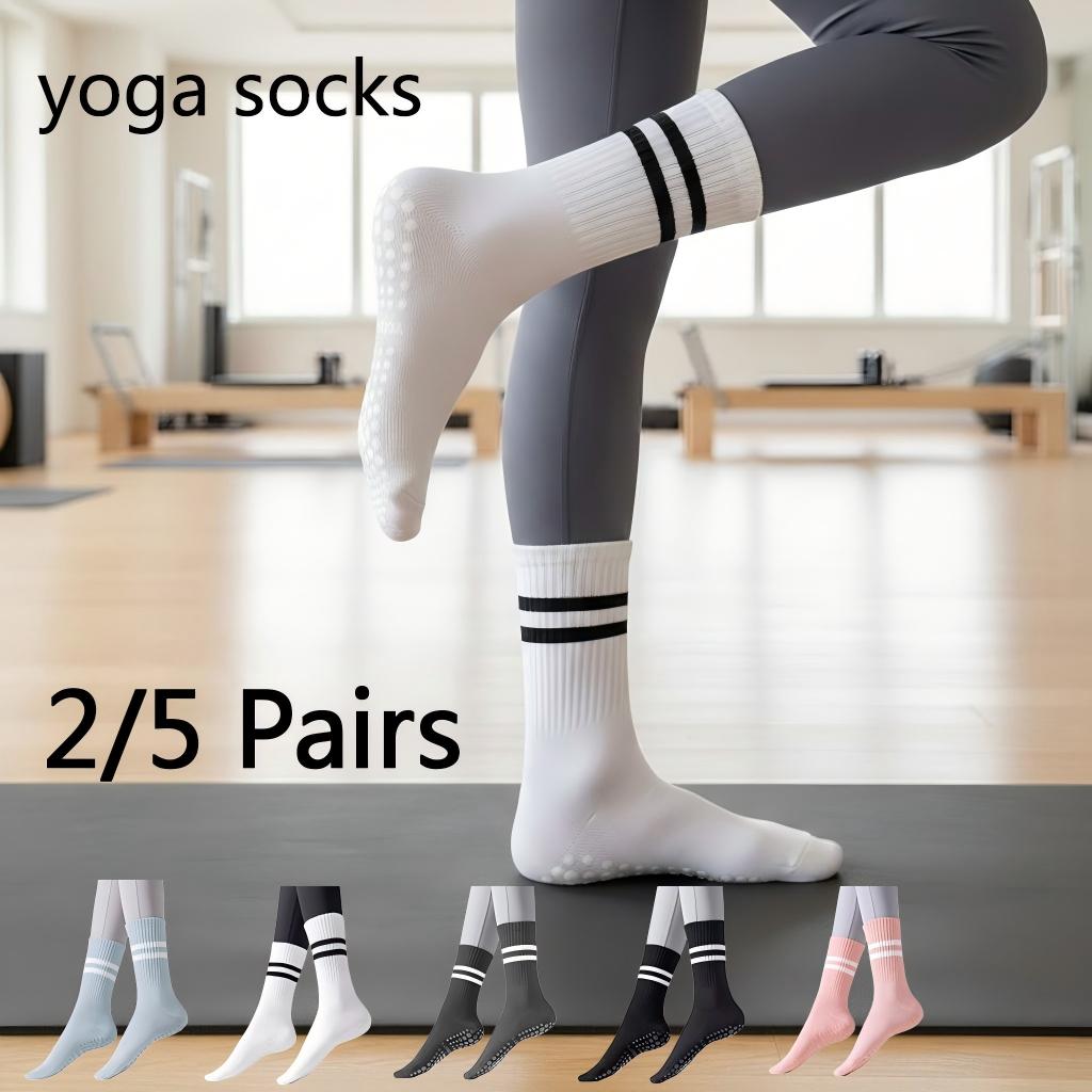 Women Non Slip Yoga Socks, Gri - Yoga Fitness Gym ulasan dan harga