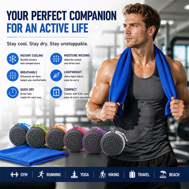 Instant Cooling Towel with EVA - Yoga Fitness Gym ulasan dan harga
