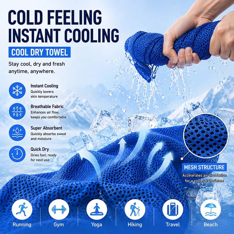 Instant Cooling Towel with EVA - Yoga Fitness Gym ulasan dan harga