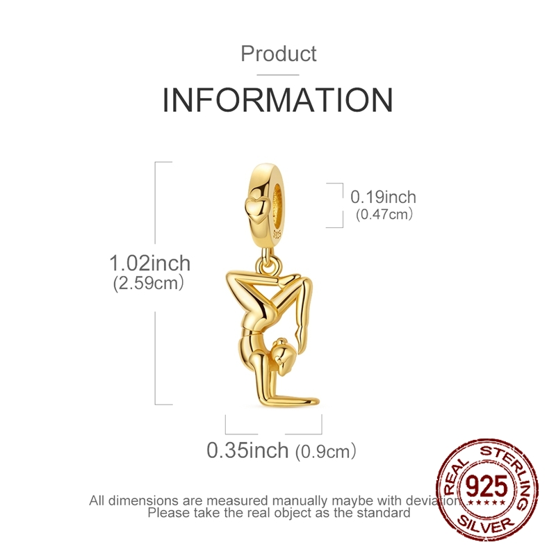 925 Sterling Silver Golden Yog - Yoga Fitness Gifts ulasan dan harga