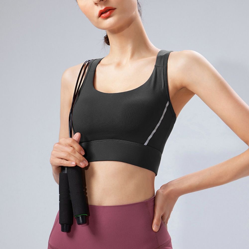 Solid Color I-shaped Sports Br - Fitness Yoga Youth ulasan dan harga
